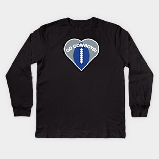 Heart Shaped Dallas Cowboys Kids Long Sleeve T-Shirt